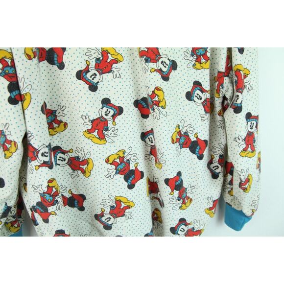 Vintage M L Pajama Top Flannel Mickey & Co Disney 90s Allover Print Cozy Lounge - Picture 8 of 10